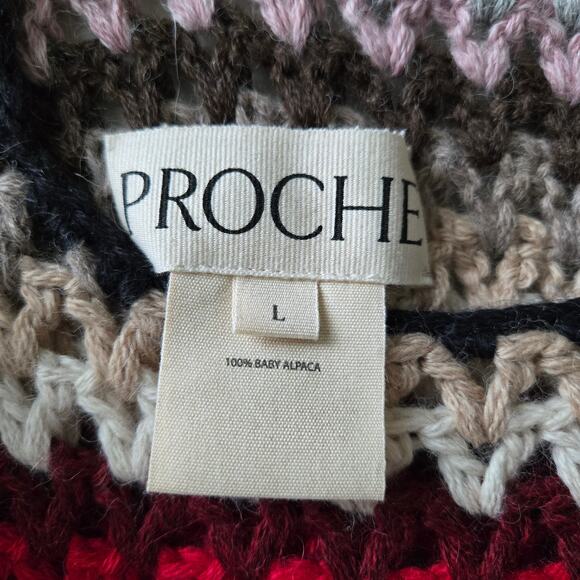 Proche Studio NEW Baby Alpaca Crochet Knit Sleeveless Tunic Sweater Top Large - Picture 5 of 8